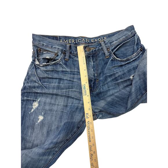 Vintage American Eagle Jeans Mens 32x32 Relaxed 100% Cotton Distressed Casual - Picture 6 of 8